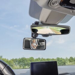 Auto-Babyspiegel – Rückspiegel fürs Baby 11 × 5,5 cm – Clip-Halterung & verstellbare Klammer 49-82 cm – Kinderspiegel für Rückbank & Babyschale