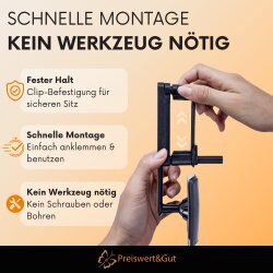 Auto-Babyspiegel – Rückspiegel fürs Baby 11 × 5,5 cm – Clip-Halterung & verstellbare Klammer 49-82 cm – Kinderspiegel für Rückbank & Babyschale