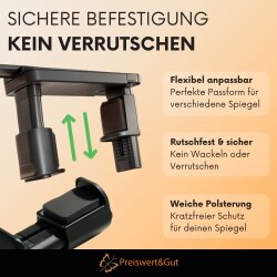 Auto-Babyspiegel – Rückspiegel fürs Baby 11 × 5,5 cm – Clip-Halterung & verstellbare Klammer 49-82 cm – Kinderspiegel für Rückbank & Babyschale
