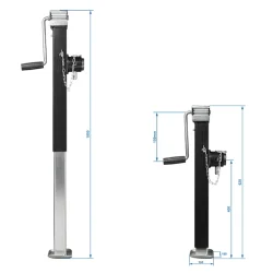 2x Anhänger Stützen Wohnmobil 62-100 Anhängerstütze 2500 KG mit Adapter Flansch