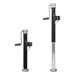 Preiswert&Gut 2x Anhängerstützen 62 - 100 cm bis 2500kg – Ausdrehstütze verzinkt mit Handkurbel, inkl. Sicherungsbolzen – Kurbelstütze Wohnmobil & Wohnwagenstützen Anhänger Stützen auch fürs Wohnmobil