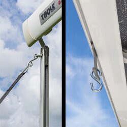 Sturmband Markise Set Sturmsicherung kompatibel mit Thule Omnistor Hold Down Side Kit Sturmverspannung für Markise Zubehör fürs Wohnmobil - Wohnwagen