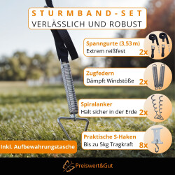 Sturmband Markise Set Sturmsicherung kompatibel mit Thule...