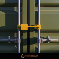 Containerschloss 2er Set Seecontainer Schloss verstellbar 23–42 cm aus gehärtetem Stahl signalgelb Diebstahlsicherung für LKW & Container
