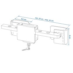 Containerschloss 2er Set Seecontainer Schloss verstellbar 23–42 cm aus gehärtetem Stahl signalgelb Diebstahlsicherung für LKW & Container