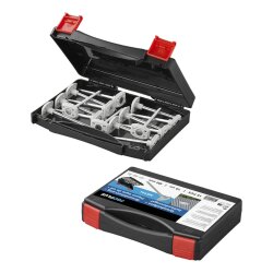 15x Zeltheringe zur Befestigung von Vorzeltteppichen - Zeltnägel im Aufbewahrungskoffer, 10 cm Lange Eisenheringe mit flachem Kopf, Bodenplanen & Markisenteppichen