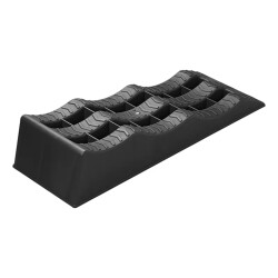AS 2er Set Auffahrkeile für Wohnmobil & Wohnwagen – 3-stufige Ausgleichskeile (4/7/10 cm), rutschfeste Unterlegkeile bis 5t Achslast, UV-beständiger Kunststoff, Schwarz AS
