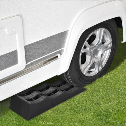 AS 2er Set Auffahrkeile für Wohnmobil & Wohnwagen – 3-stufige Ausgleichskeile (4/7/10 cm), rutschfeste Unterlegkeile bis 5t Achslast, UV-beständiger Kunststoff, Schwarz AS