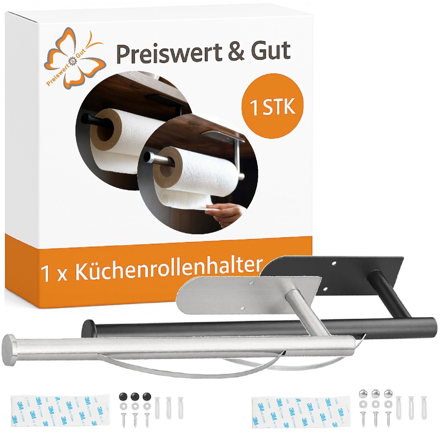 Robuster Edelstahl-Küchenrollenhalter – flexibel & stilvoll