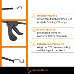 Zeltstangenspanner 22 bis 28 mm für Vorzelt Buszelt Pavillon Rastmechanismus gummierter Fronthaken langlebiger Zeltspanner horizontal und vertikal nutzbar stabil für Camping 1 Stück
