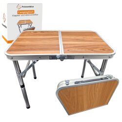 Campingtisch klappbar 60x40cm Höhenverstellbar 26cm 50cm 62cm 2,5kg Traglast bis 30 kg