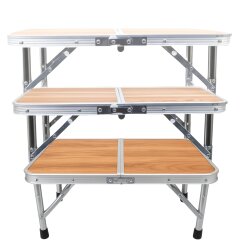 Campingtisch klappbar 60x40cm Höhenverstellbar 26cm 50cm 62cm 2,5kg Traglast bis 30 kg