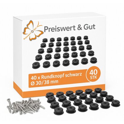 40 x Planenösen mit Zubehör für Anhängernetze Ø 30/38 mm - Planenknöpfe Anhänger Plane & Netz - Planenbefestigung Zwischenraum Höhe ca. 60 mm mit Schrauben ca. 30 mm
