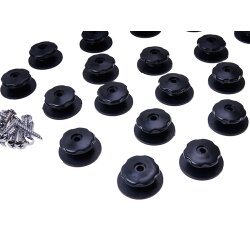 40 x Planenösen mit Zubehör für Anhängernetze Ø 30/38 mm - Planenknöpfe Anhänger Plane & Netz - Planenbefestigung Zwischenraum Höhe ca. 60 mm mit Schrauben ca. 30 mm