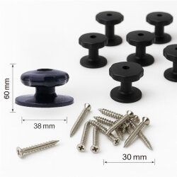40 x Planenösen mit Zubehör für Anhängernetze Ø 30/38 mm - Planenknöpfe Anhänger Plane & Netz - Planenbefestigung Zwischenraum Höhe ca. 60 mm mit Schrauben ca. 30 mm