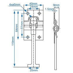 2 x Türhalter – Türfeststeller mit 2 Unterlegteilen Zubehör für Anhänger, Boot, Wohnwagen oder Reisemobil – Ersatzteile Anhänger