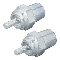 2x Batteriepoladapter M6 verzinkter Stahl – Batterieklemmen KFZ 12V für Lithium Batterie Plus/Minus Batteriepole Zinkgewinde M6