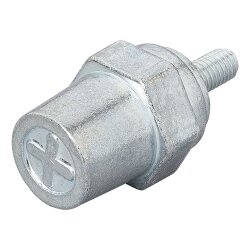 2x Batteriepoladapter M6 verzinkter Stahl – Batterieklemmen KFZ 12V für Lithium Batterie Plus/Minus Batteriepole Zinkgewinde M6