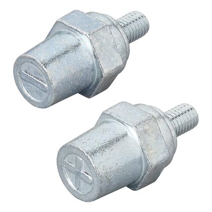 2x Batteriepoladapter M8 verzinkter Stahl – Batterieklemmen KFZ 12V für Lithium Batterie Plus/Minus Batteriepole Zinkgewinde M8