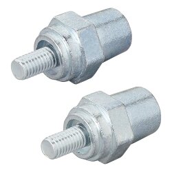 2x Batteriepoladapter M8 verzinkter Stahl – Batterieklemmen KFZ 12V für Lithium Batterie Plus/Minus Batteriepole Zinkgewinde M8