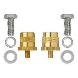 2x Batteriepoladapter – Batterieklemmen KFZ 12V für Lithium Batterie Plus/Minus Batteriepole Messinggewinde M6 mit Schraube und Unterlegscheibe