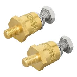 2x Batteriepoladapter – Batterieklemmen KFZ 12V für Lithium Batterie Plus/Minus Batteriepole Messinggewinde M8 mit Schraube und Unterlegscheibe