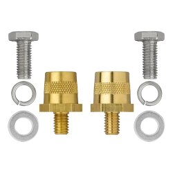 2x Batteriepoladapter – Batterieklemmen KFZ 12V für Lithium Batterie Plus/Minus Batteriepole Messinggewinde M8 mit Schraube und Unterlegscheibe