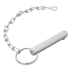 Sicherungsstift für Abstellstützen aus verzinktem Stahl, leichter Sperrbolzen – Steckbolzen Ø14,3 mmund Kette Länge 90 mm