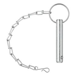 Sicherungsstift für Abstellstützen aus verzinktem Stahl, leichter Sperrbolzen – Steckbolzen Ø14,3 mmund Kette Länge 90 mm