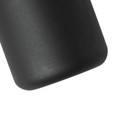 4x Kaffee Becher Edelstahl und Holzhenkel – kompakter Trinkbecher Ø8,5x8cm in Schwarz pflegeleicht Tasse Edelstahl Büro