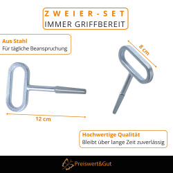 Vierkantschlüssel mit Zungenschloss 2-teiliges Set...