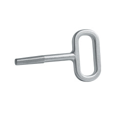 Vierkantschlüssel mit Zungenschloss 2-teiliges Set aus Stahl silber für Anhängerklappen technische Türen Innenvierkant 7–10 mm Schraubmontage