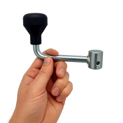 Stützrad-Kurbel 60 mm – Länge 153mm Handhebel für Wohnwagen & Anhänger-Bugrad Ø 17 mm – stabile Kurbel aus Stahl & Kunststoff – leicht 239 g & langlebig