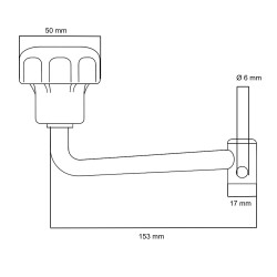 Stützrad-Kurbel 60 mm – Länge 153mm Handhebel für Wohnwagen & Anhänger-Bugrad Ø 17 mm – stabile Kurbel aus Stahl & Kunststoff – leicht 239 g & langlebig