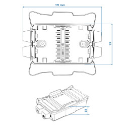 2× Verteilerdose Anhänger spritzwassergeschützt 8-polig Aluminiumdeckel 17,1x9,3x3,3cm Polyamid schwarz silber für 12V Fahrzeugelektrik Anhänger Wohnmobil LKW Boot