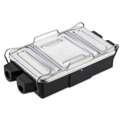 2× Verteilerdose Anhänger spritzwassergeschützt 8-polig Aluminiumdeckel 17,1x9,3x3,3cm Polyamid schwarz silber für 12V Fahrzeugelektrik Anhänger Wohnmobil LKW Boot