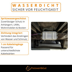 2× Verteilerdose Anhänger spritzwassergeschützt 8-polig Aluminiumdeckel 17,1x9,3x3,3cm Polyamid schwarz silber für 12V Fahrzeugelektrik Anhänger Wohnmobil LKW Boot
