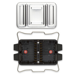 2× Verteilerdose Anhänger spritzwassergeschützt 8-polig Aluminiumdeckel 17,1x9,3x3,3cm Polyamid schwarz silber für 12V Fahrzeugelektrik Anhänger Wohnmobil LKW Boot
