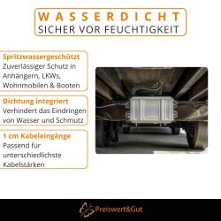 Verteilerdose Set mit Aluminiumdeckel 17,1 x 9,3 x 3,3 cm spritzwassergeschützt Abzweigdose und Klemmdose für Anhänger Wohnmobil LKW Boot geeignet für 8 polige Kabel 2 Stück