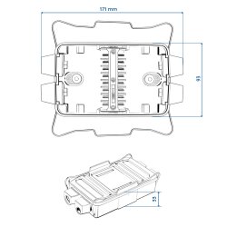 Verteilerdose Set mit Aluminiumdeckel 17,1 x 9,3 x 3,3 cm spritzwassergeschützt Abzweigdose und Klemmdose für Anhänger Wohnmobil LKW Boot geeignet für 8 polige Kabel 2 Stück