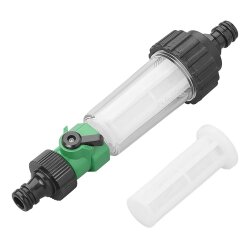 Wasserfilter 12 bar Universal inklusive 2 Filterelemente für Wohnwagen und Garten Universalanschluss Schnelladapter mit Ventil 1 Stück