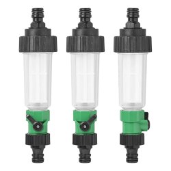 Wasserfilter 12 bar Universal inklusive 2 Filterelemente für Wohnwagen und Garten Universalanschluss Schnelladapter mit Ventil 1 Stück