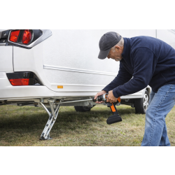 Wohnwagen Kurbel für Akkuschrauber 54 cm stabile Stahl Verlängerung 19 mm 6-Kant Adapter für Kurbelstützen und Ausdrehstützen