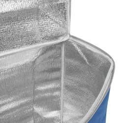 Kopie von Kühltasche groß Blau Grau 32x23x37 cm mit Tragegurt – Isoliertasche mit Netzfächern & Reißverschlussfach – Gefriertasche für 1,5L Flaschen #1