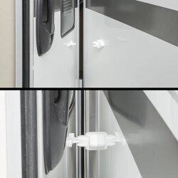 Türhalter Set 2 Stück Wohnmobil schwenkbar und fest POM Kunststoff Türfeststeller Türschnapper 2025 für Wohnwagen Reisemobil Schraubenabstand 46 mm und 31 mm robust und langlebig