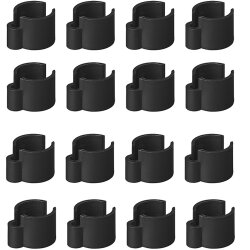 Kabelklemmen Set 16 Stück schwarz – Kabelführung bis 7 mm für Zeltstangen 22–32 mm – Montage ohne Bohren – ideales Zeltzubehör für Pavillon, Wohnmobil, Vorzelt & Camping