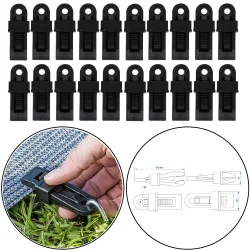 20 x Vorzelt Clips & Planenspanner für Zeltteppich – starke Klammern zur Befestigung von Bodenplanen, Pavillon oder Vorzeltboden – Kunststoff