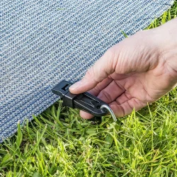 20 x Vorzelt Clips & Planenspanner für Zeltteppich – starke Klammern zur Befestigung von Bodenplanen, Pavillon oder Vorzeltboden – Kunststoff