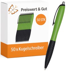 Kugelschreiber 50 Stück schwarz apfelgrün...