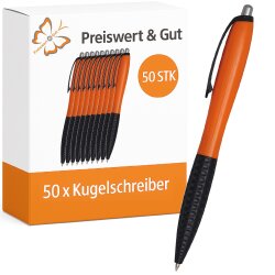 Kugelschreiber 50 Stück schwarz orange...